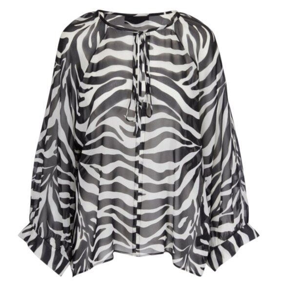 Nila Lotan Tops - NILA LOTAN ACADIA SILK TIGER BLOUSE OLD MONEY MODERN CLASSIC LUXURY GLAM MEDIUM